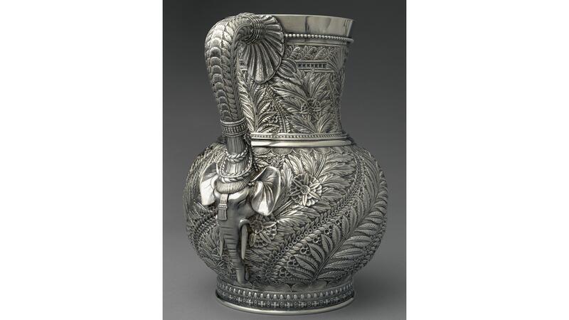 Tiffany & Co. silver elephant vase