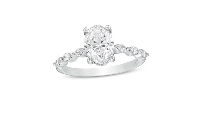 Kleinfeld x Zales oval-shaped lab-grown diamond ring