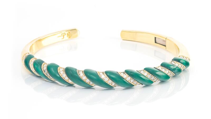 Jenna Blake malachite 70s bangle