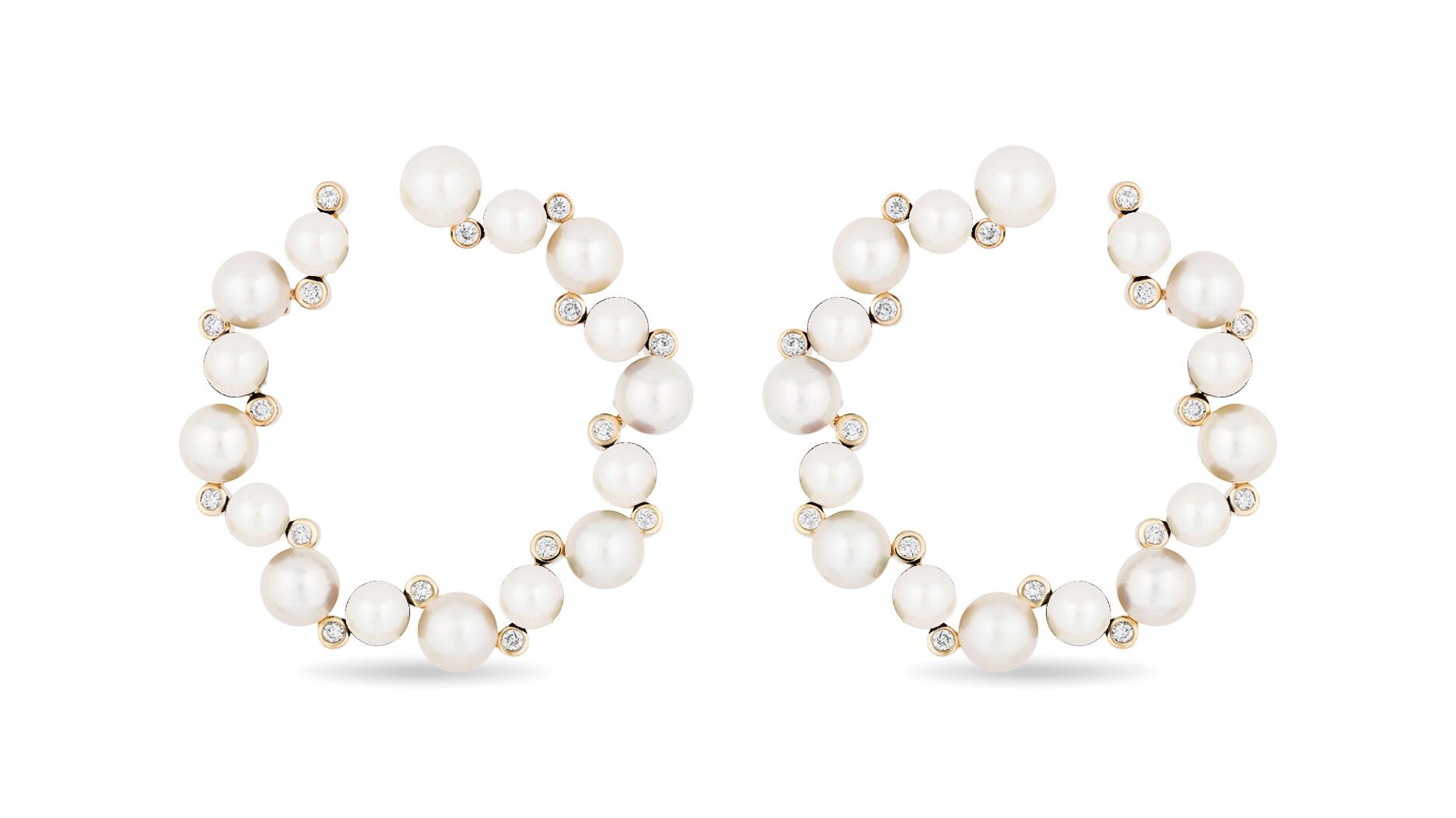 Mason and Books pearl and diamond earrings 