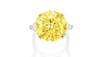 Brilliant cut fancy vivid yellow diamond 16 carats