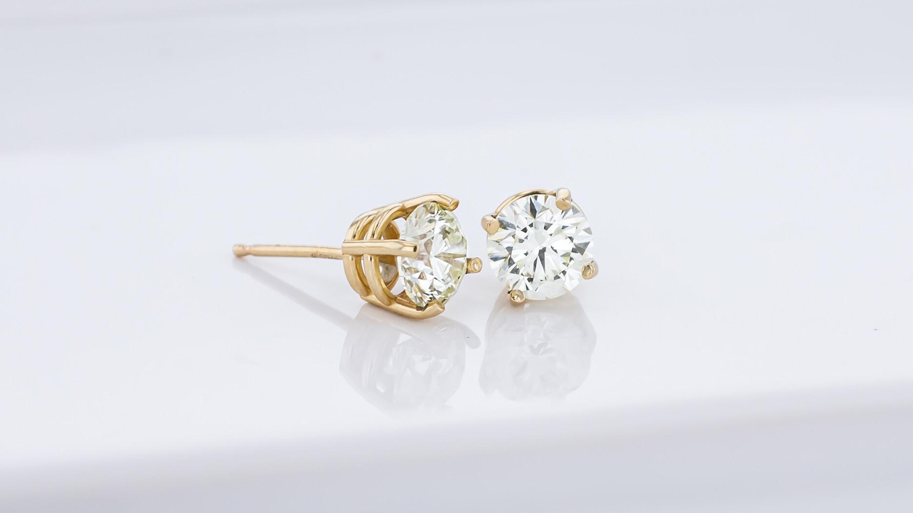 RDI Diamonds Gold Round Diamond Studs