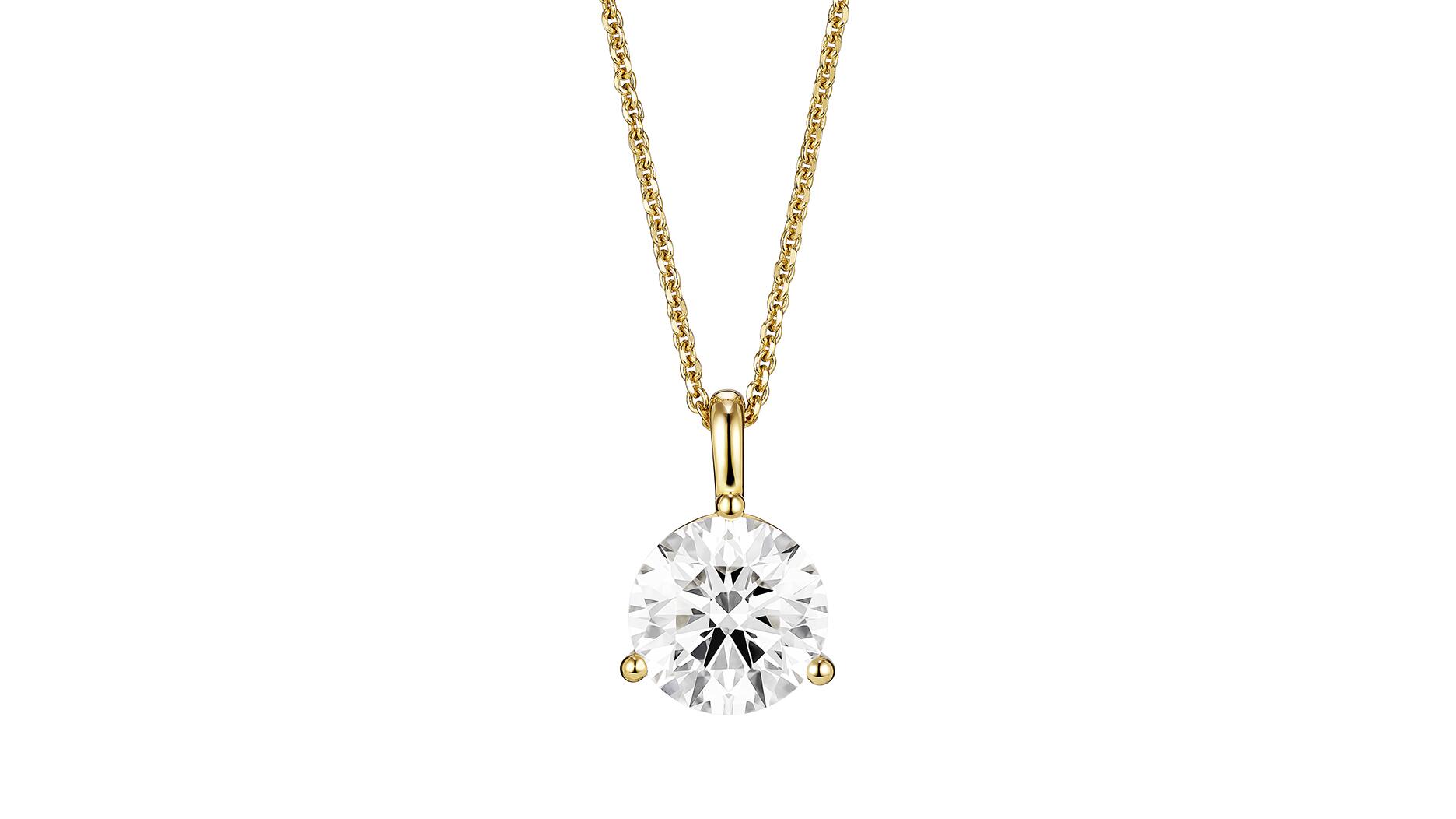 Lightbox lab grown diamond pendant in yellow gold  