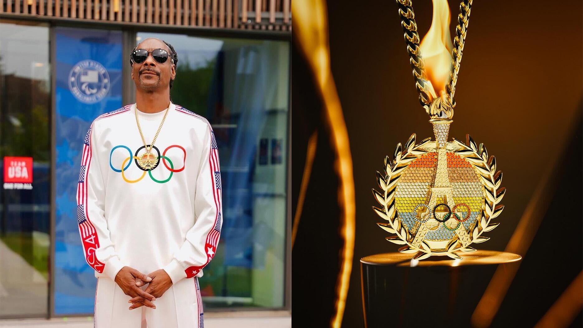 Snoop Dogg wearing Iced Eiffel Tower chain